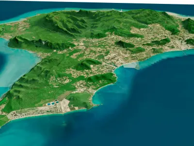 Phu Quoc island full 3D model terrain 3D model