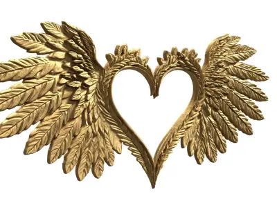 Wings Printable carved decor 15  3D print model
