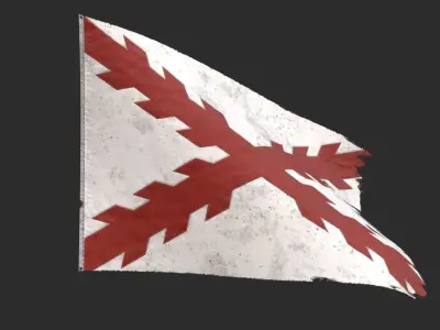 Cross of Burgundy Flag Low-poly 3D model