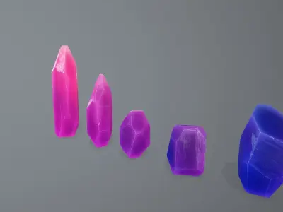 Crystal Set Low-poly 3D model