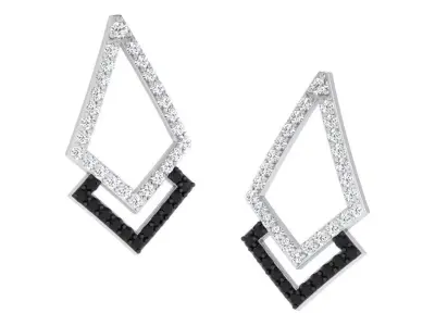 Gold Diamond Women Earring 3D print Model 3D print model 81