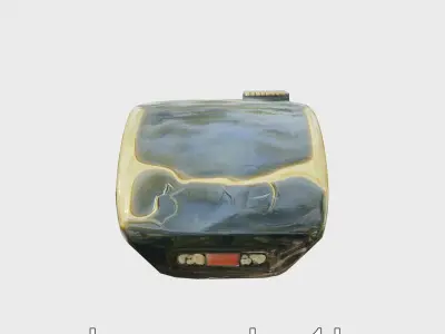 Dynamic Electric Taxi with Lightning Features Low-poly 3D model