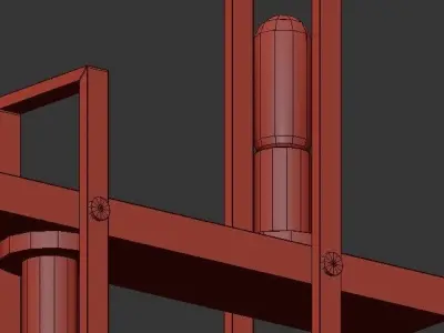 Modern Beam Chandelier 3D model