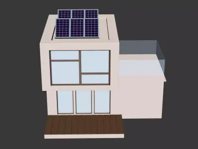 Cartoon Modern Solar House 3D model 3D model