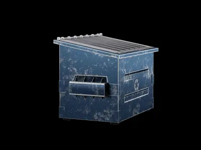 PBR Dumpster Low-poly 3D model trash can Low-poly 3D model