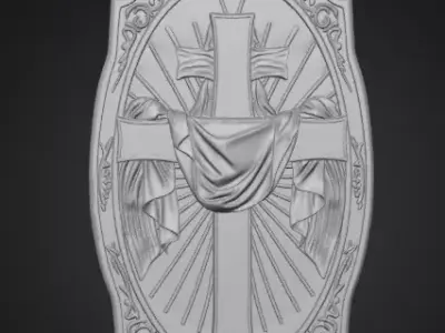 Sacred Cross Relief 3D Model 3D print model
