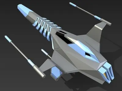 Space warthog spaceship concept Low-poly 3D model