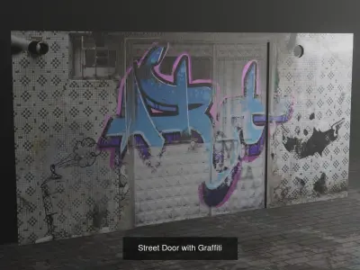 9 Street Doors Clean And Dirty Textures 3D Model Pack