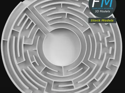Circular labyrinth 3D model