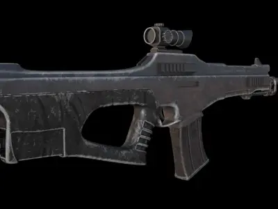 Sci-Fi Gun Low-poly 3D model