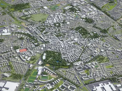 Lund - city Low-poly 3D model