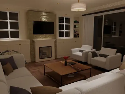 living room scene model 1 3D model