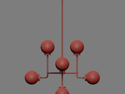 RH Bistro Globe Clear Glass 8-Light 3D model