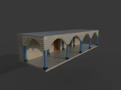 Chamber building with arches 3D model
