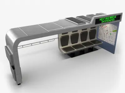 Bus Stops 3D Model Pack