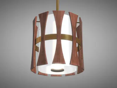Wood Pendant Lamp 3D model