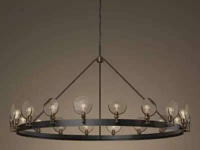 Gaslight Lens Chandeliers 3D model