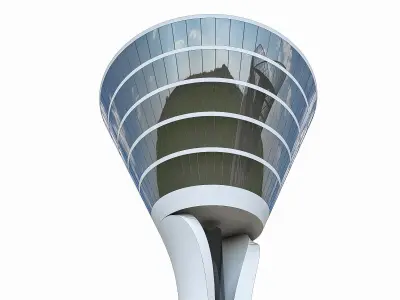 Airport Control Towers Collection Low-poly 3D model