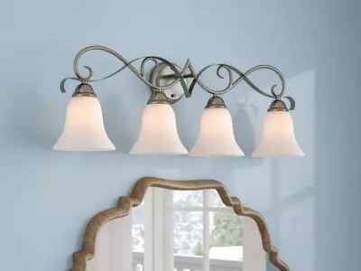 Malinda Light Silver Bath Bar 3D model