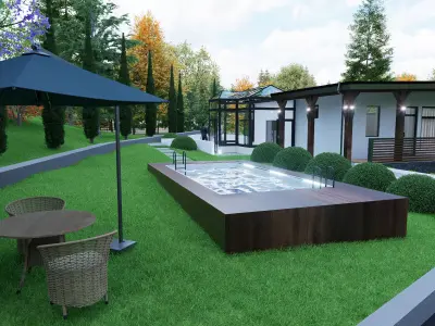 2 Swimming pool exterior 3D model