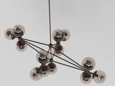 Modo Chandelier 13 Globes 3D model
