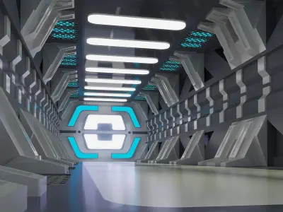 spaceship space station futuristic sci-fi fantasy 3D model