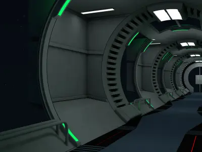 Spaceship Corridor 3D model buy