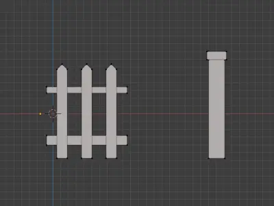 Fence Low Poly Pine Low Poly 3D model Free low-poly 3D model