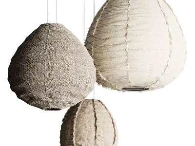 Suspension en lin Wabi Sabi Beige 3D model