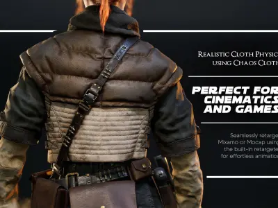 Rina Tavik Rigged Star Wars inspired Sci-Fi Character Low-poly 3D model