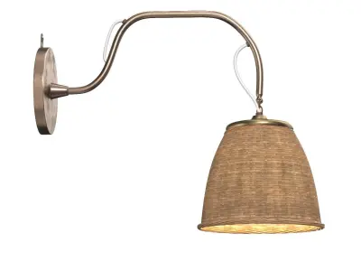 Swedish Wall Light Brass Rattan Sweden 1922 PBR 3D model