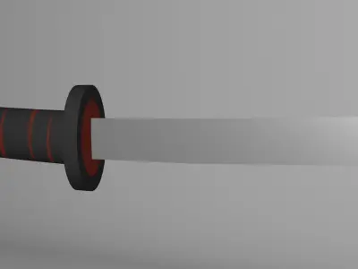 Low-Poly Katana Sword Low-poly 3D model
