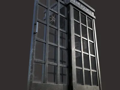 Low Poly Street Telephone Low-poly 3D model