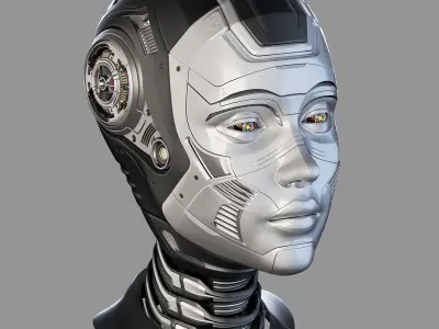 Female Robot Head  3D model