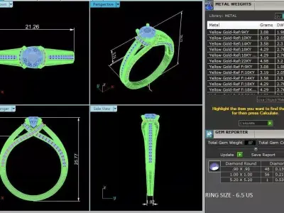 Women Light Weight Solitare Diamond Wedding Ring   21 3D print model
