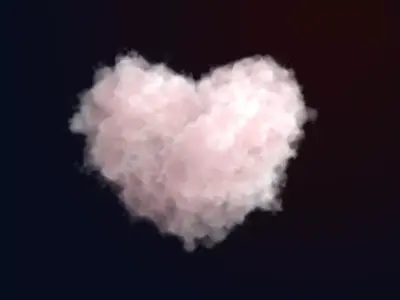 VDB Heart Shaped Cloud Animated 01 3D model