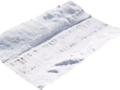 Wooden Path in the Snow 3D model