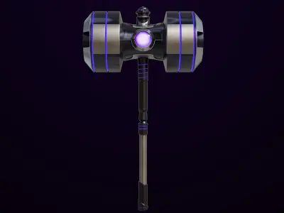 Sci-Fi Hammer 10 All PBR Unity UE Textures Included Low-poly 3D model