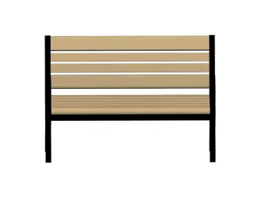 Bench wall shelf with stripes 3D model