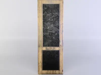 Door wooden cabinet with glass Low-poly 3D model