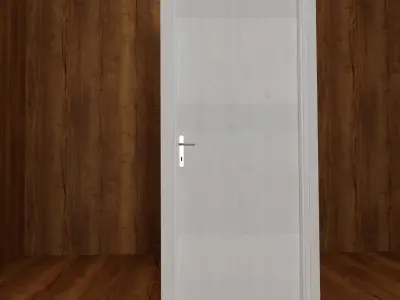 White Door 01  Low-poly 3D model