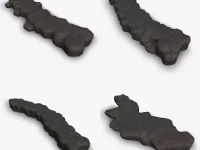 Rock Walkway 1 - 4 Combo - Base Low-poly 3D model