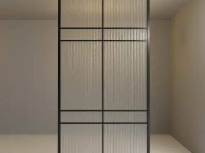 Glass partition door 65 Low-poly 3D model