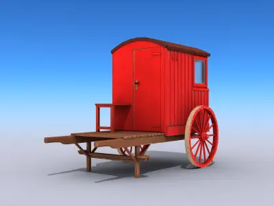 Lifeguard Station On Wheels Low-poly 3D model