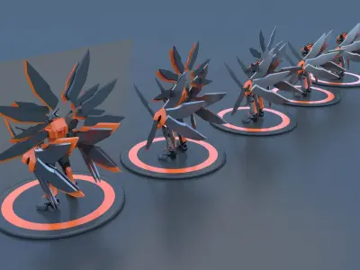 Mech Robot Cyborg EvolutIon stage FIVE 3D model