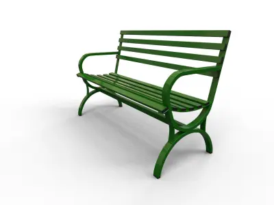 Street Bench Low-poly 3D model