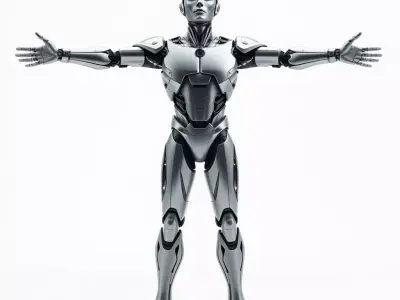 Futuristic Robot Model Pack with Adjustable Levels of Detail Low-poly 3D model