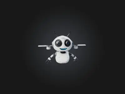Cartoon Robot Drone Low-poly 3D model