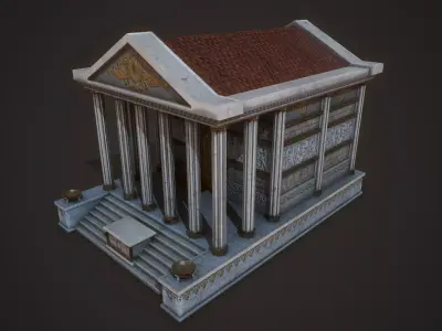 Roman Greek Temple Low-poly 3D model
