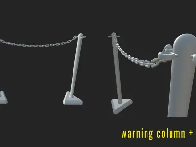 Warning column  Low-poly 3D model